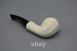 Smooth Finish Panel Pipe BLOCK MEERSCHAUM-NEW-HAND CARVED W Case#525
