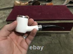 Smooth Finish Silver Lid Block Meerschaum Pipe From Turkey