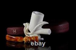 Smooth Freehand Pipe By Ali New Block Meerschaum Handmade W Case#1210