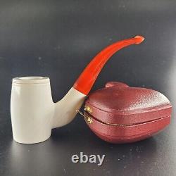 Smooth Poker meerschaum pipe handcarved block meerschaum by CPW #2144