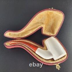 Smooth Poker meerschaum pipe handcarved block meerschaum by CPW #2144