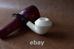 Smooth Rhodesian Pipe By Tekin-new-block Meerschaum Handmade W Case#419