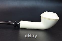 Smooth Rhodesian Pipe By Tekin-new-block Meerschaum Handmade W Case#942