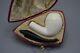 Smooth Rhodesian Pipe New Block Meerschaum Handmade Army Pocket Case#152