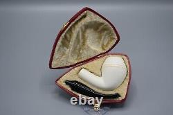 Smooth Rhodesian Pipe New block Meerschaum Handmade Army Pocket Case#152