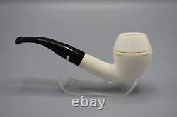 Smooth Rhodesian Pipe New block Meerschaum Handmade Army Pocket Case#152