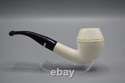 Smooth Rhodesian Pipe New block Meerschaum Handmade Army Pocket Case#152