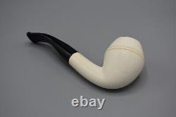 Smooth Rhodesian Pipe New block Meerschaum Handmade Army Pocket Case#152