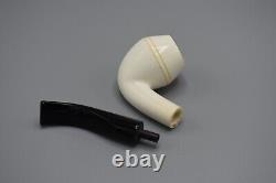 Smooth Rhodesian Pipe New block Meerschaum Handmade Army Pocket Case#152