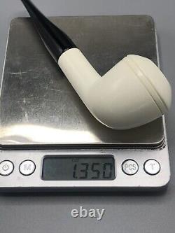 Smooth Rhodesian Pipe New block Meerschaum Handmade Army Pocket Case#452