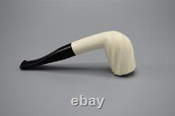 Smooth Swirl Billiard Pipe BLOCK MEERSCHAUM-NEW-HAND CARVED Fitted Case#1493