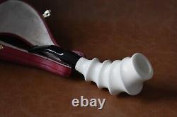 Smooth Swirl Horn Pipe New Block Meerschaum Handmade W Case&Tamper #122