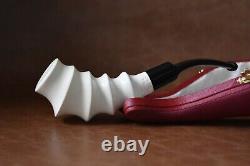 Smooth Swirl Horn Pipe New Block Meerschaum Handmade W Case&Tamper #122