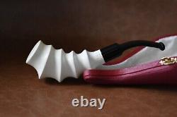 Smooth Swirl Horn Pipe New Block Meerschaum Handmade W Case&Tamper #122