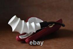 Smooth Swirl Horn Pipe New Block Meerschaum Handmade W Case&Tamper #122