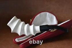 Smooth Swirl Horn Pipe New Block Meerschaum Handmade W Case&Tamper #122