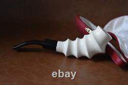 Smooth Swirl Horn Pipe New Block Meerschaum Handmade W Case&Tamper #122