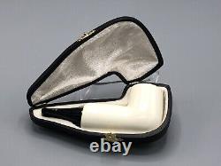 Smooth Tubos PIPE-RARE- new-block Meerschaum Handmade W Case#1192