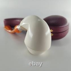 Smooth bulldog block meerschaum pipe silver spigot handmade CPW Meerschaum Pipe1