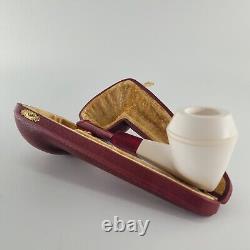 Smooth bulldog meerschaum pipe handcarved block meerschaum by CPW #1747