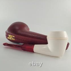 Smooth bulldog meerschaum pipe handcarved block meerschaum by CPW #1747