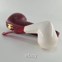 Smooth bulldog meerschaum pipe handcarved block meerschaum by CPW #1747