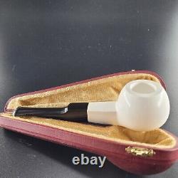 Smooth nosewarmer apple meerschaum pipe handcarved block meerschaum by CPW 31144