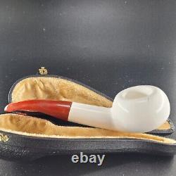 Smooth tomato meerschaum pipe handcarved block meerschaum by CPW #64144