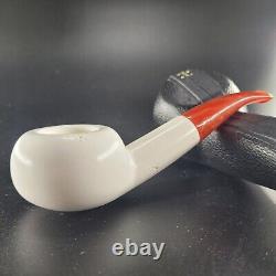 Smooth tomato meerschaum pipe handcarved block meerschaum by CPW #64144