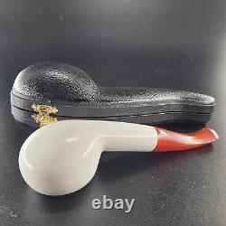 Smooth tomato meerschaum pipe handcarved block meerschaum by CPW #64144