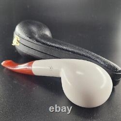 Smooth tomato meerschaum pipe handcarved block meerschaum by CPW #64144