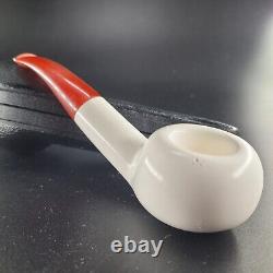 Smooth tomato meerschaum pipe handcarved block meerschaum by CPW #64144