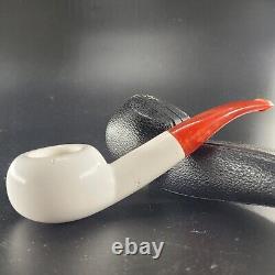 Smooth tomato meerschaum pipe handcarved block meerschaum by CPW #64144