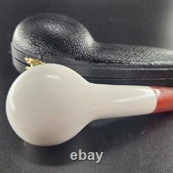 Smooth tomato meerschaum pipe handcarved block meerschaum by CPW #64144