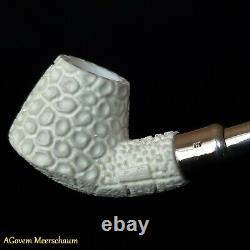 Spigot Block Meerschaum Pipes, 925 Silver, Smoking Pipe, Tobacco + CASE AGM91