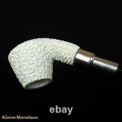Spigot Block Meerschaum Pipes, 925 Silver, Smoking Pipe, Tobacco + CASE AGM91