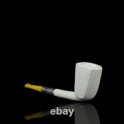 Spigot Rusticated Panel CUTTY Pipe BLOCK MEERSCHAUM-NEW-HAND CARVED W Case1829