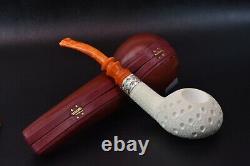 Squashed Tomato Pipe By Tekin New block Meerschaum Handmade W Case#1004