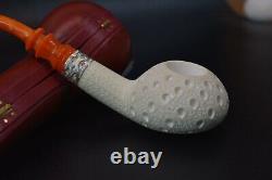 Squashed Tomato Pipe By Tekin New block Meerschaum Handmade W Case#1004