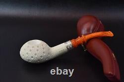 Squashed Tomato Pipe By Tekin New block Meerschaum Handmade W Case#1004