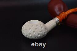 Squashed Tomato Pipe By Tekin New block Meerschaum Handmade W Case#1004