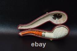 Squashed Tomato Pipe By Tekin New block Meerschaum Handmade W Case#1004