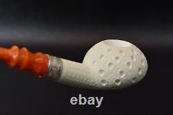 Squashed Tomato Pipe By Tekin New block Meerschaum Handmade W Case#1004