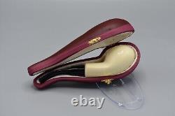 Squat Tomato Pipe By Tekin New block Meerschaum Handmade Case#215