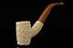 Srv Basket Weave Poker Block Meerschaum Pipe With Fitted Case 15185