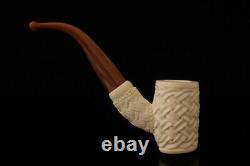 Srv Basket Weave Poker Block Meerschaum Pipe with fitted case 15185