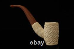 Srv Basket Weave Poker Block Meerschaum Pipe with fitted case 15185