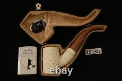 Srv Basket Weave Poker Block Meerschaum Pipe with fitted case 15185