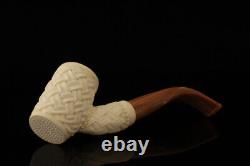 Srv Basket Weave Poker Block Meerschaum Pipe with fitted case 15185