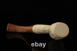 Srv Basket Weave Poker Block Meerschaum Pipe with fitted case 15185